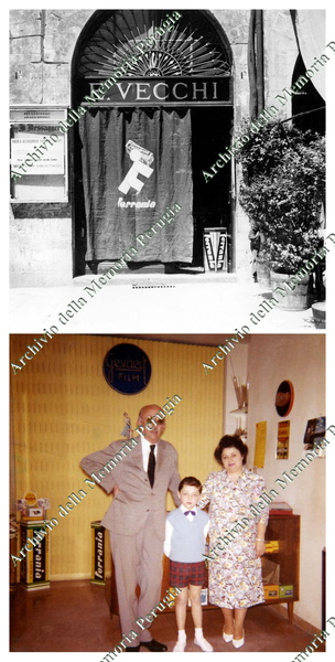 Negozio Foto Vecchi, 1953 (in alto) / 1957 (in basso)