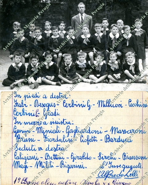 I classe elementare scuola XX Giugno, Maestro Alfredo Lolli